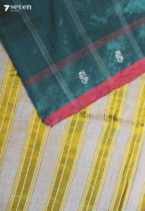 Maharajika Signature Seven Handloom Green Bangalore Vegan Silk Saree - Seven Sarees - Saree - Seven Sarees