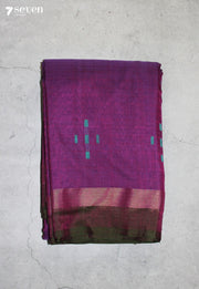 Mairava Signature Seven Handloom Purple Bangalore Pure Cotton Saree - Seven Sarees - Saree - Seven Sarees