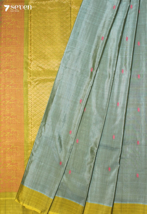 Maithravi Signature Seven Handloom Blue Bangalore Pure Silk Cotton Saree - Seven Sarees - Saree - Seven Sarees