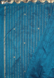 Maithraya Signature Seven Handloom Blue Bangalore Pure Cotton Saree - Seven Sarees - Saree - Seven Sarees