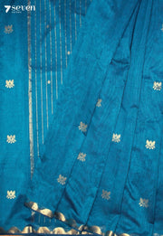 Maithraya Signature Seven Handloom Blue Bangalore Pure Cotton Saree - Seven Sarees - Saree - Seven Sarees