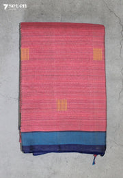 Maithrini Signature Seven Handloom Pink Bangalore Pure Cotton Saree - Seven Sarees - Saree - Seven Sarees