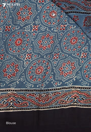 Malavika Kutch Blue Pure Handmade Ajrakh Modal with Handpasted Mirrors - view 4