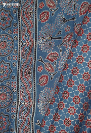 Malavika Kutch Blue Pure Handmade Ajrakh Modal with Handpasted Mirrors - view 3