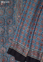 Malavika Kutch Blue Pure Handmade Ajrakh Modal with Handpasted Mirrors - view 5