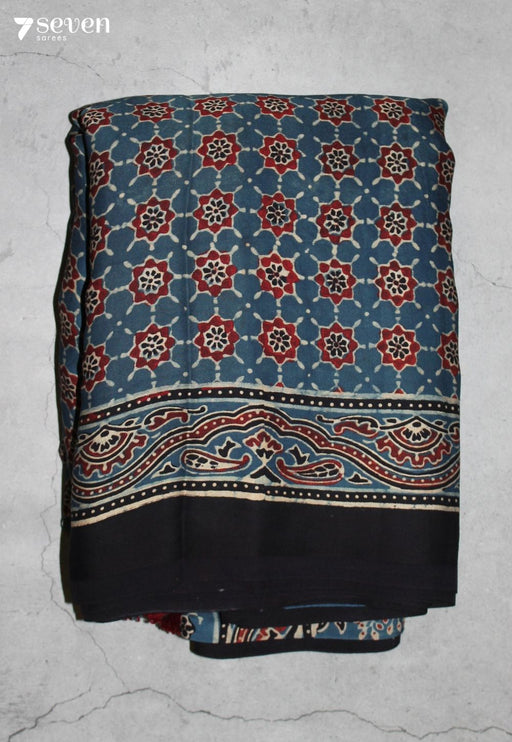 Malavika Kutch Blue Pure Handmade Ajrakh Modal with Handpasted Mirrors