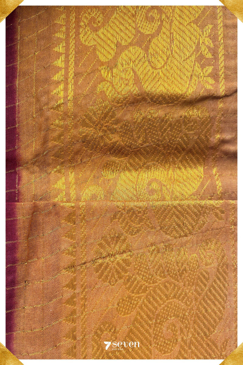 Malligai Madurai Maroon Handmade Pure Cotton Sungudi Checks Saree - Seven Sarees - Saree - Seven Sarees