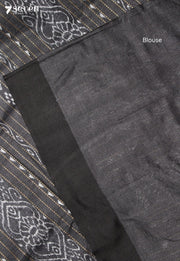 Manasija Handloom Red Pure Tussar Silk Saree with Cotton Ikkat Pallu - Seven Sarees - Saree - Seven Sarees