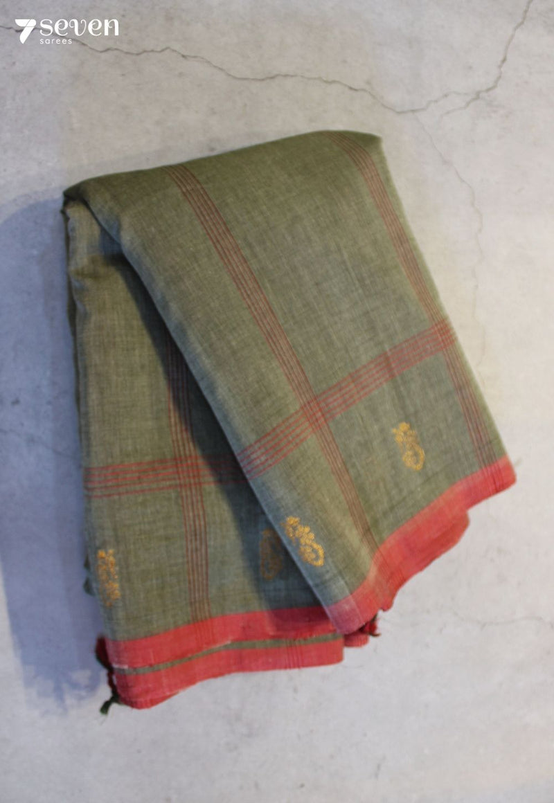 Mandakranta Signature Seven Handloom Grey Bangalore Pure Cotton Saree - Seven Sarees - Saree - Seven Sarees