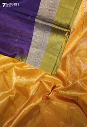 Mandara Signature Seven Handloom Purple Bangalore Pure Silk Cotton Saree - Seven Sarees - Saree - Seven Sarees