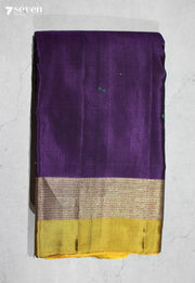 Mandara Signature Seven Handloom Purple Bangalore Pure Silk Cotton Saree - Seven Sarees - Saree - Seven Sarees