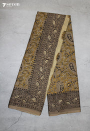 Mandraya Jaipur Brown Hand Block Printed Vegetable Dyed 100% Cotton Saree - Seven Sarees - Saree - Seven Sarees