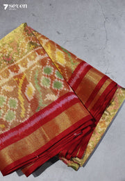 Manjari Patola Handloom Single Ikkat Green Pure Silk Tissue Saree|Silk Mark Certified - Seven Sarees - Saree - Seven Sarees