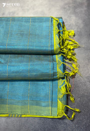 Manjula Mangalagiri Handloom Blue Vegan Silk Saree - Seven Sarees - Saree - Seven Sarees