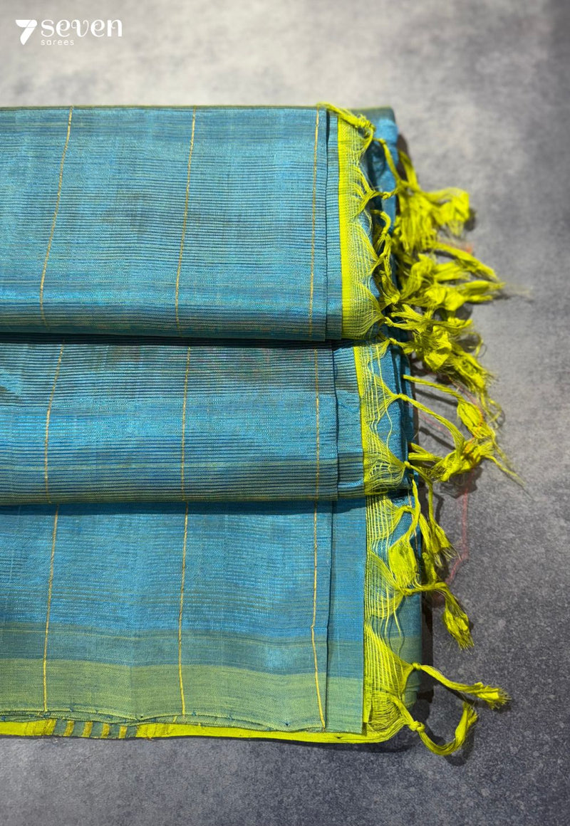 Manjula Mangalagiri Handloom Blue Vegan Silk Saree - Seven Sarees - Saree - Seven Sarees