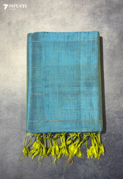 Manjula Mangalagiri Handloom Blue Vegan Silk Saree - Seven Sarees - Saree - Seven Sarees