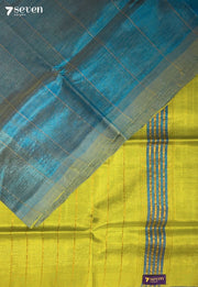 Manjula Mangalagiri Handloom Blue Vegan Silk Saree - Seven Sarees - Saree - Seven Sarees