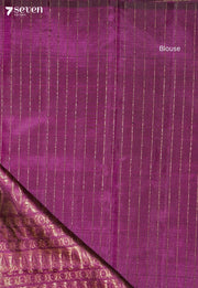 Manjula Signature Seven Handloom Purple Bangalore Pure Silk Saree|Silk Mark Certified - Seven Sarees - Saree - Seven Sarees
