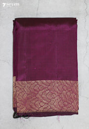Manjula Signature Seven Handloom Purple Bangalore Pure Silk Saree|Silk Mark Certified - Seven Sarees - Saree - Seven Sarees