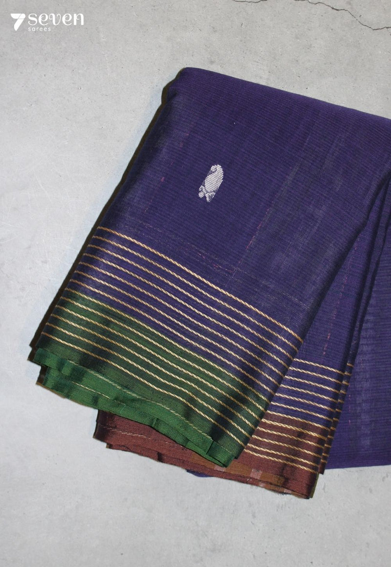 Mayanthi Signature Seven Handloom Purple Bangalore Pure Cotton Saree - Seven Sarees - Saree - Seven Sarees