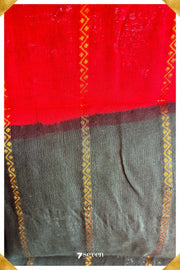 Meenakshi Madurai Green Handmade Pure Cotton Sungudi Kolam Lines Saree - Seven Sarees - Saree - Seven Sarees