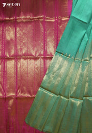 Mehanthi Signature Seven Handloom Pista Green Bangalore Pure Silk Saree|Silk Mark Certified - Seven Sarees - Saree - Seven Sarees