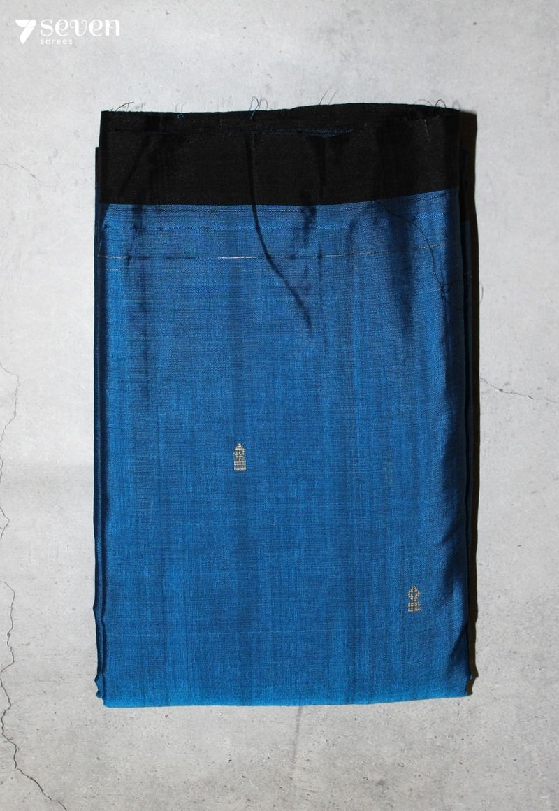 Mehira Signature Seven Handloom Blue Bangalore Pure Cotton Saree - Seven Sarees - Saree - Seven Sarees