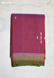 Meranthi Signature Seven Handloom Purple Bangalore Pure Cotton Saree - Seven Sarees - Saree - Seven Sarees