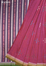Meranthi Signature Seven Handloom Purple Bangalore Pure Cotton Saree - Seven Sarees - Saree - Seven Sarees