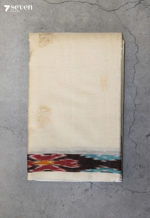 Merashi Signature Seven Handloom Off-White Bangalore Pure Cotton Saree - Seven Sarees - Saree - Seven Sarees