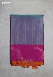 Meruva Signature Seven Handloom Purple Pure Silk Cotton Saree - Seven Sarees - Saree - Seven Sarees