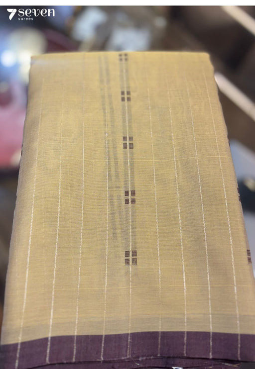 Mira Signature Seven Handloom Brown/Maroon Bangalore Pure Cotton Saree - Seven Sarees - Saree - Seven Sarees