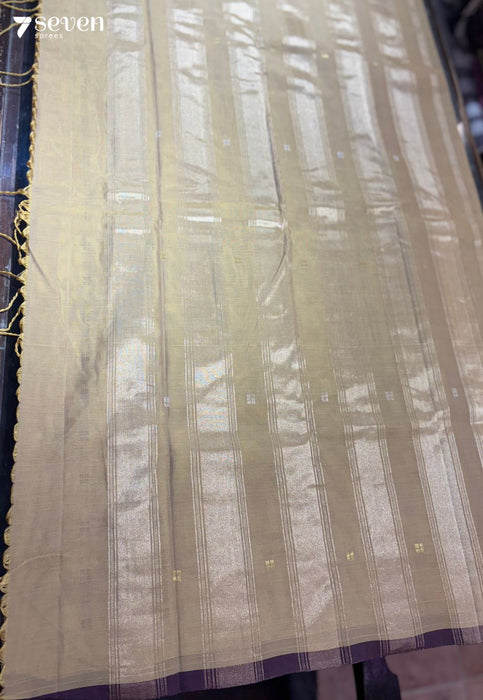 Mira Signature Seven Handloom Brown/Maroon Bangalore Pure Cotton Saree - Seven Sarees - Saree - Seven Sarees