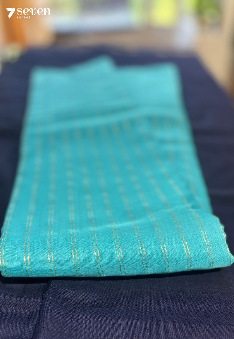 Miraaya Signature Seven Handloom Blue Bangalore Pure Cotton Saree - Seven Sarees - Saree - Seven Sarees