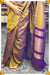 Moonlit Meadow Signature Seven Handloom Golden - Purple Bangalore Silk Cotton Saree - Seven Sarees - Saree - Seven Sarees