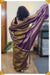 Moonlit Meadow Signature Seven Handloom Golden - Purple Bangalore Silk Cotton Saree - Seven Sarees - Saree - Seven Sarees