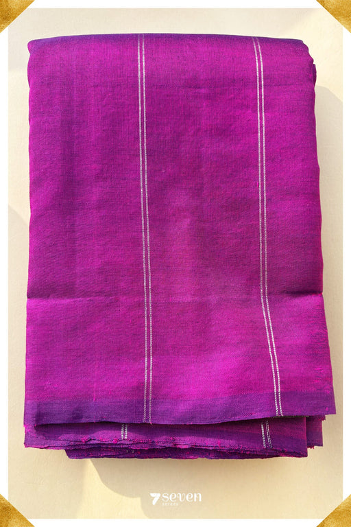 Moonlit Orchid Signature Seven Handloom Pink - Green Bangalore Silk Cotton Saree - Seven Sarees - Saree - Seven Sarees