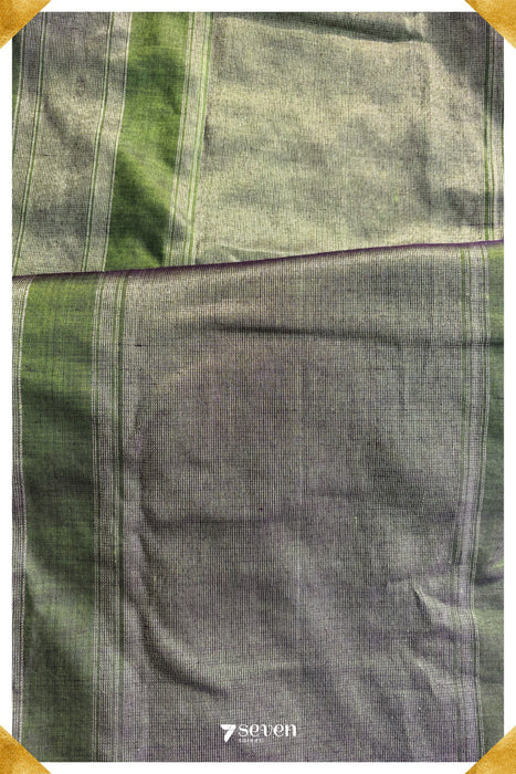 Moonlit Orchid Signature Seven Handloom Pink - Green Bangalore Silk Cotton Saree - Seven Sarees - Saree - Seven Sarees