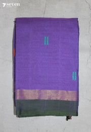 Morasha Signature Seven Handloom Purple Bangalore Pure Cotton Saree - Seven Sarees - Saree - Seven Sarees