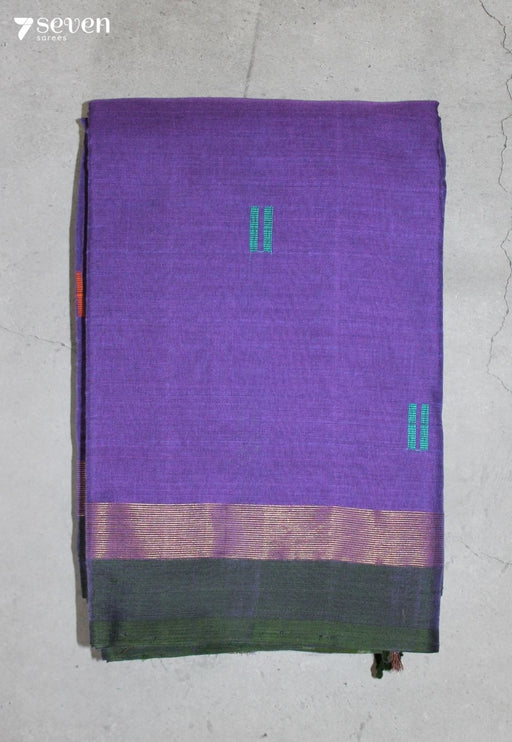 Morasha Signature Seven Handloom Purple Bangalore Pure Cotton Saree - Seven Sarees - Saree - Seven Sarees