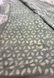 Moss & Moon Jaipur Green Handblock 100% Cotton Saree - Seven Sarees - Saree - Seven Sarees