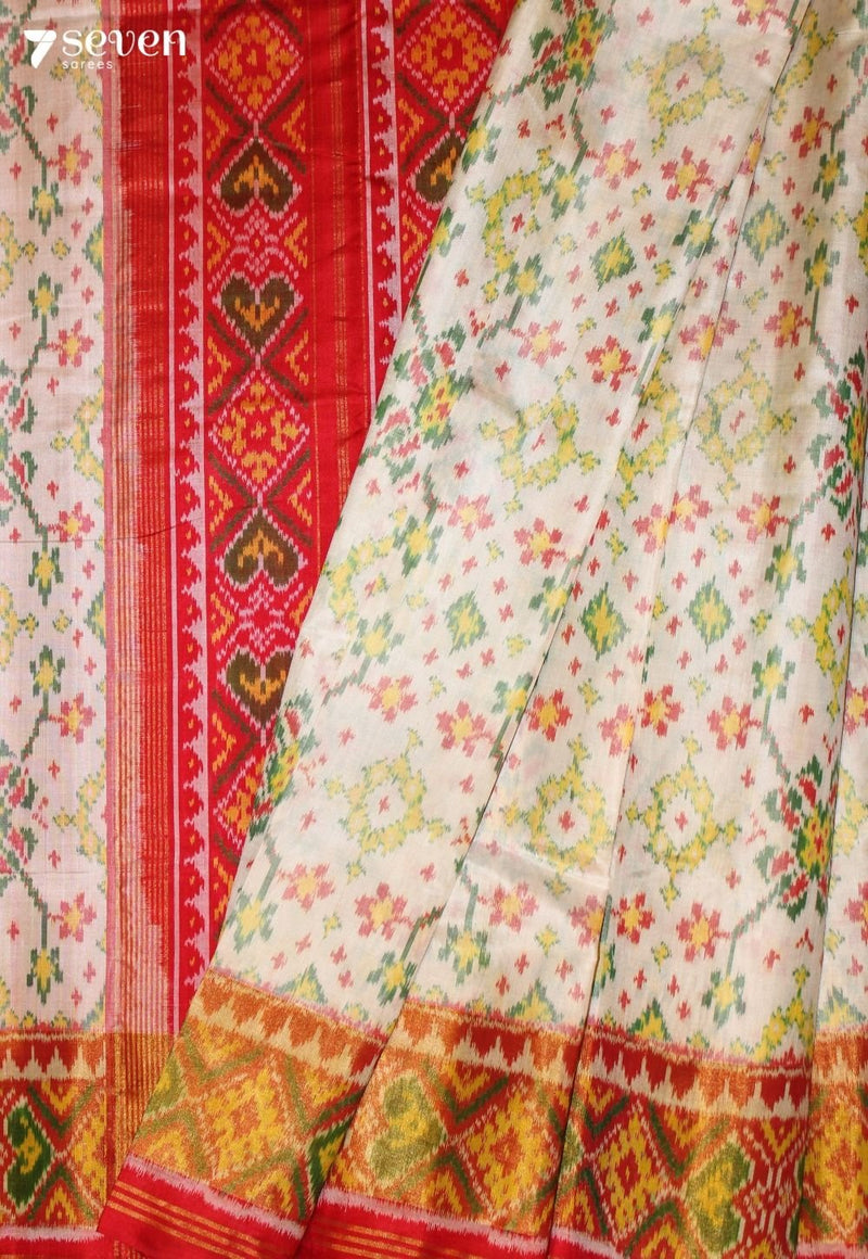 Mridvika Patola Handloom Single Ikat Multicolour Pure Silk Saree | Silk Mark Certified - view 1