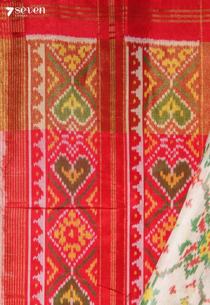 Mridvika Patola Handloom Single Ikat Multicolour Pure Silk Saree | Silk Mark Certified - view 3