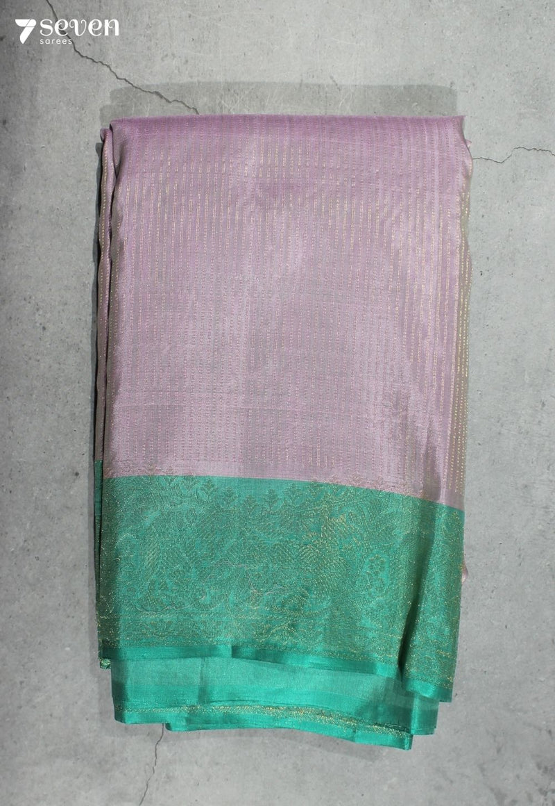 Mrinal Signature Seven Handloom Onion Pink Bangalore Pure Silk Saree|Silk Mark Certified - Seven Sarees - Saree - Seven Sarees
