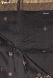 Mrinalini Maheshwari Handloom Black Silk Cotton Saree - Seven Sarees - Seven Sarees