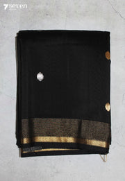 Mrinalini Maheshwari Handloom Black Silk Cotton Saree - Seven Sarees - Seven Sarees