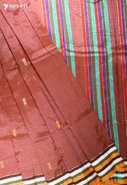 Mrinalya Signature Seven Handloom Red Bangalore Vegan Silk Saree - Seven Sarees - Saree - Seven Sarees