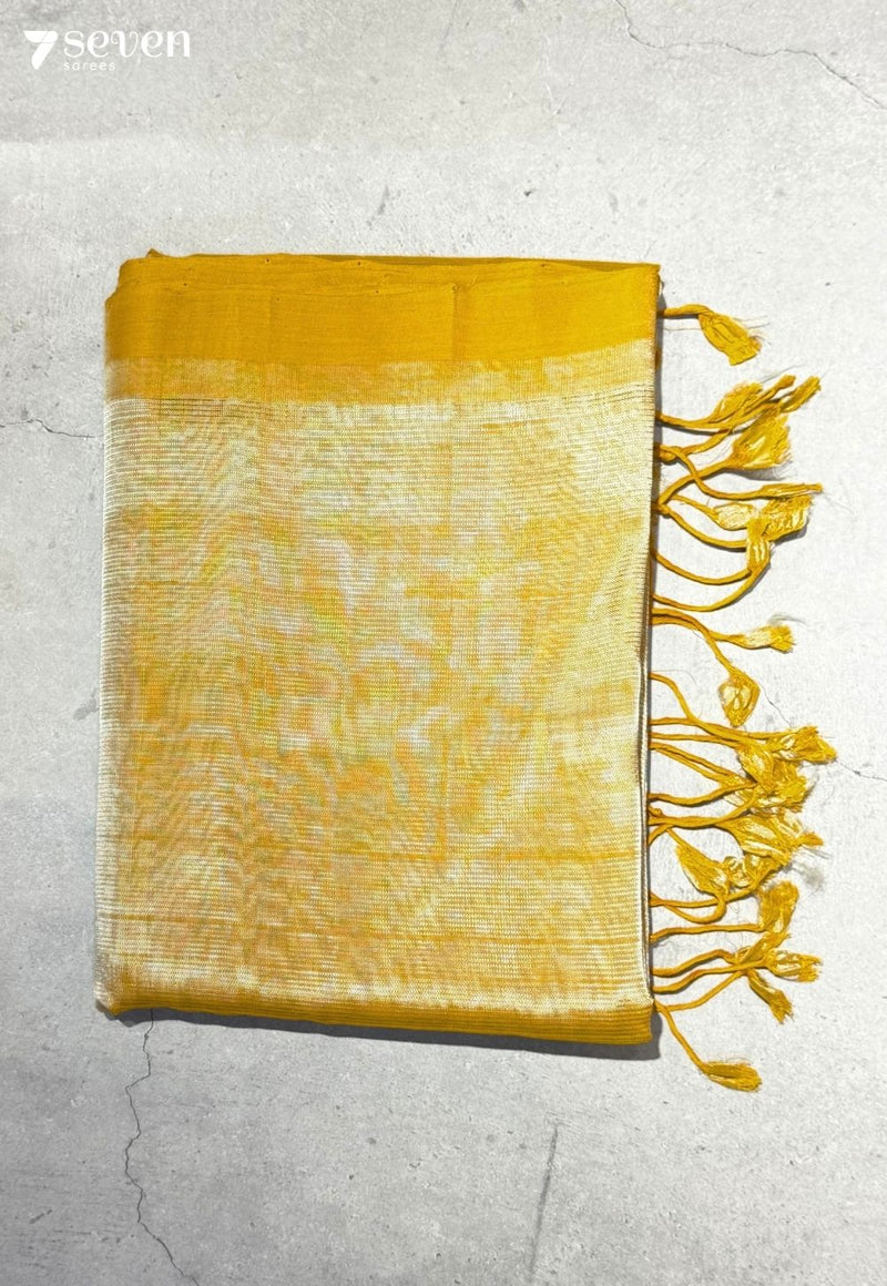 Mrinmayi Mangalagiri Handloom Yellow Vegan Silk Saree - Seven Sarees - Saree - Seven Sarees