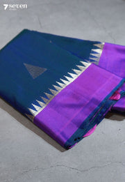 Mulberry Petal Signature Seven Handloom Purple Bangalore Pure Silk Saree|Silk Mark Certified - Seven Sarees - Saree - Seven Sarees