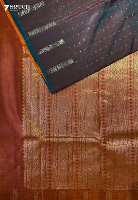 Myna Gold Signature Seven Handloom Red Bangalore Pure Silk Cotton Saree - Seven Sarees - Saree - Seven Sarees